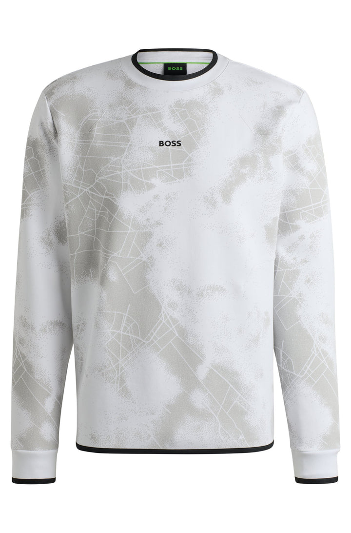 BOSS Sweatshirts Regular Fit in Cotton Mix - SALBION 10266572 01-50523384- Concorde Fashion#color_white-100