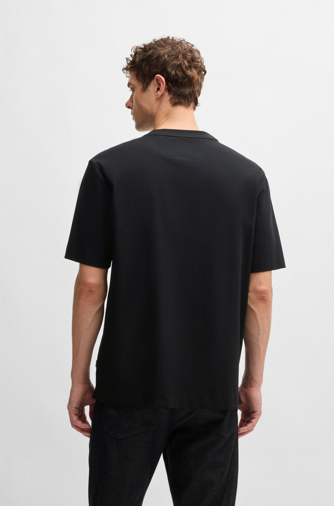 BOSS T-Shirts Regular Fit in Cotton Mix - L-MAX_AM 10266674 01-50527936- Concorde Fashion#color_black-001