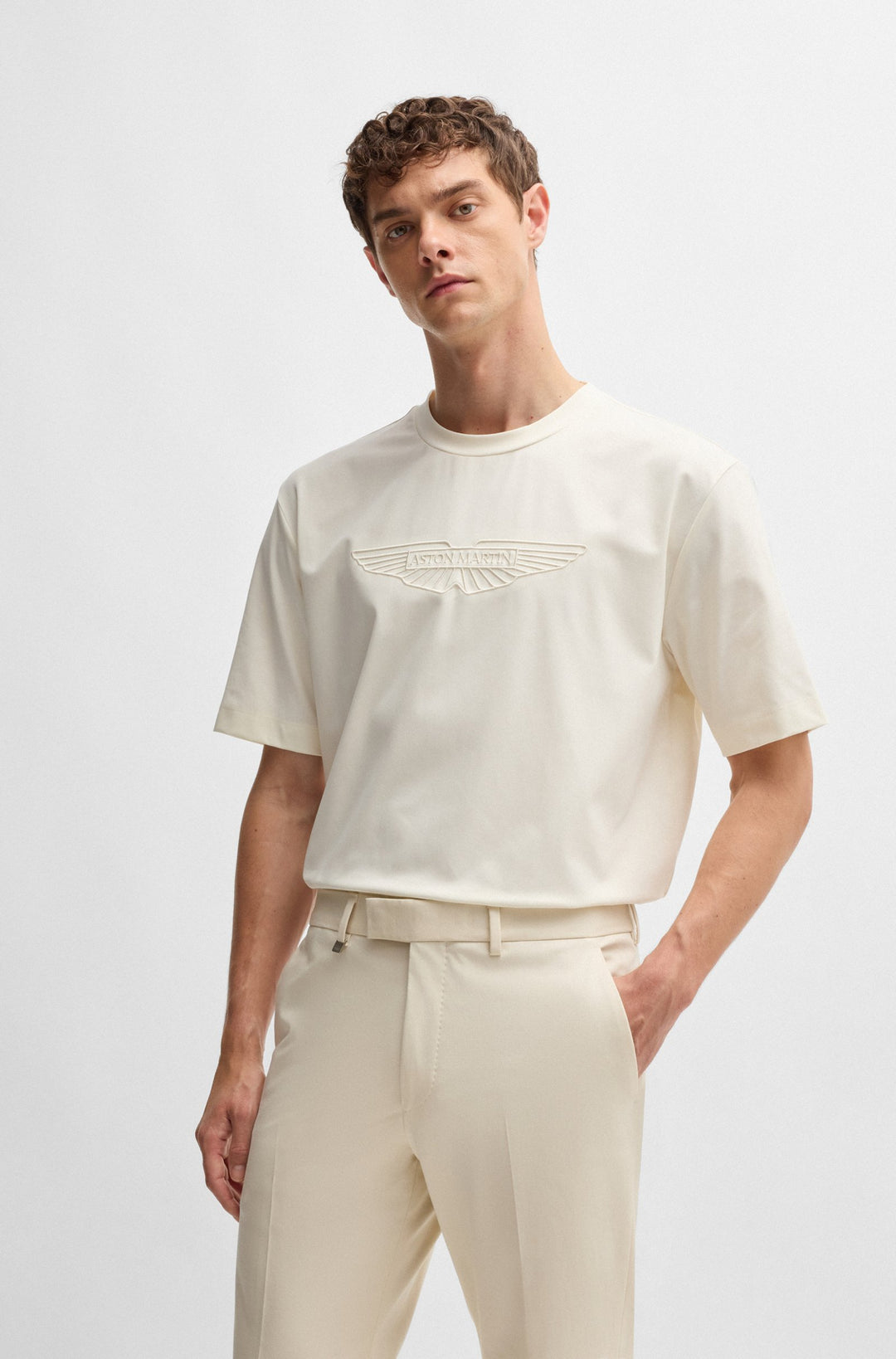 BOSS T-Shirts Regular Fit in Cotton Mix - L-MAX_AM 10266674 01-50527936- Concorde Fashion#color_white-118