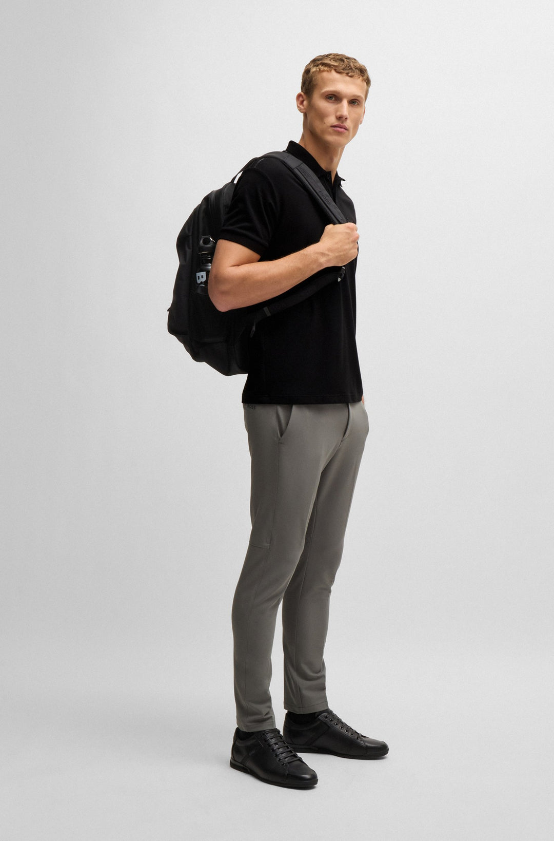 BOSS Polos Regular Fit in Cotton Mix - PADDY MIRROR 10266689 01-50529735- Concorde Fashion#color_black-001
