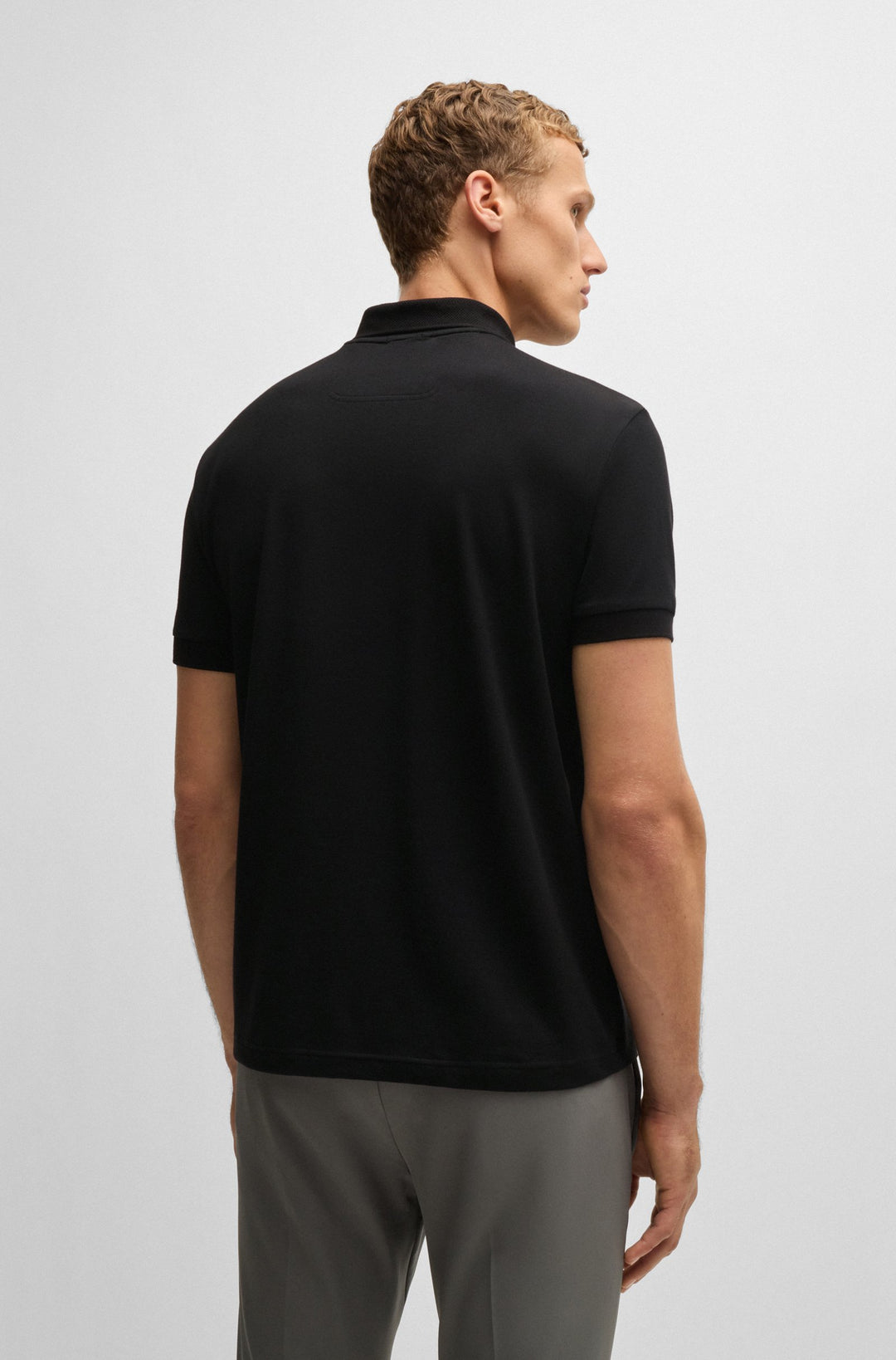 BOSS Polos Regular Fit in Cotton Mix - PADDY MIRROR 10266689 01-50529735- Concorde Fashion#color_black-001