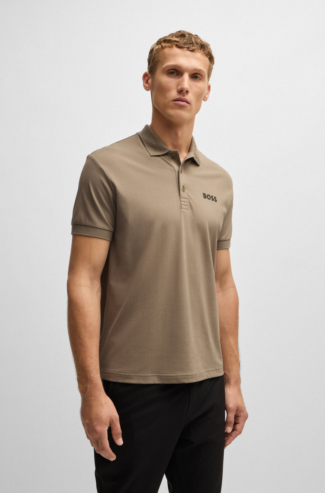 BOSS Polos Regular Fit in Cotton Mix - PADDY MIRROR 10266689 01-50529735- Concorde Fashion#color_green-334