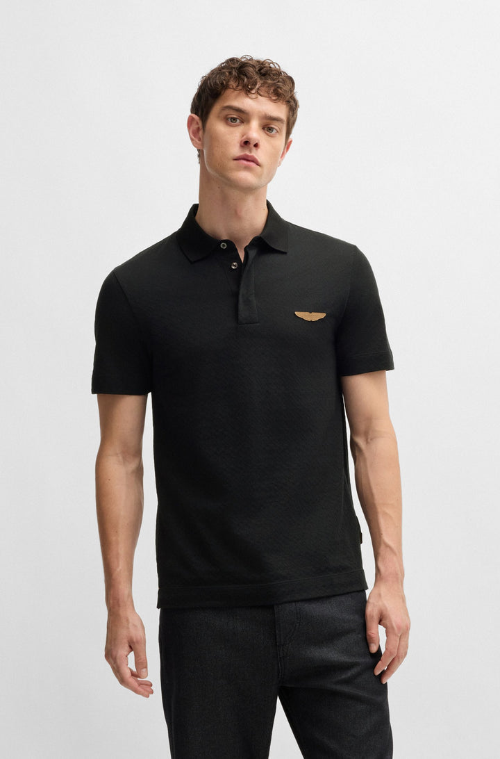 BOSS Polos Regular Fit in Cotton Mix - L-WILLIAM_AM 10266698 01-50527547- Concorde Fashion#color_black-001