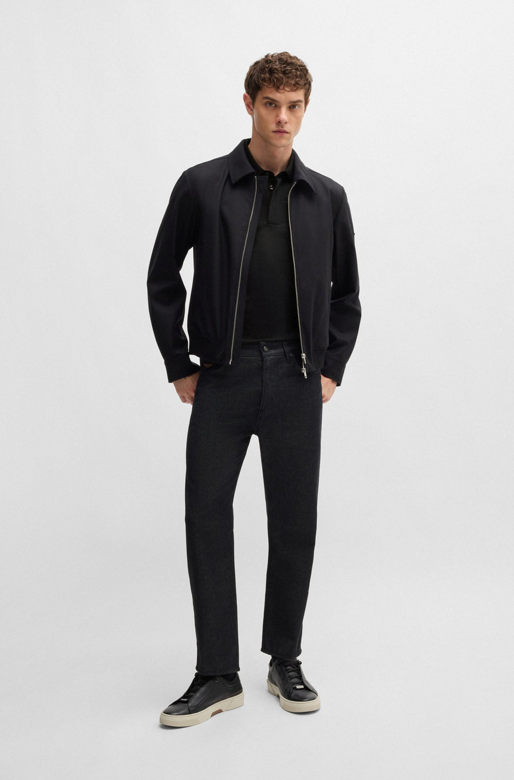 BOSS Polos Regular Fit in Cotton Mix - L-WILLIAM_AM 10266698 01-50527547- Concorde Fashion#color_black-001