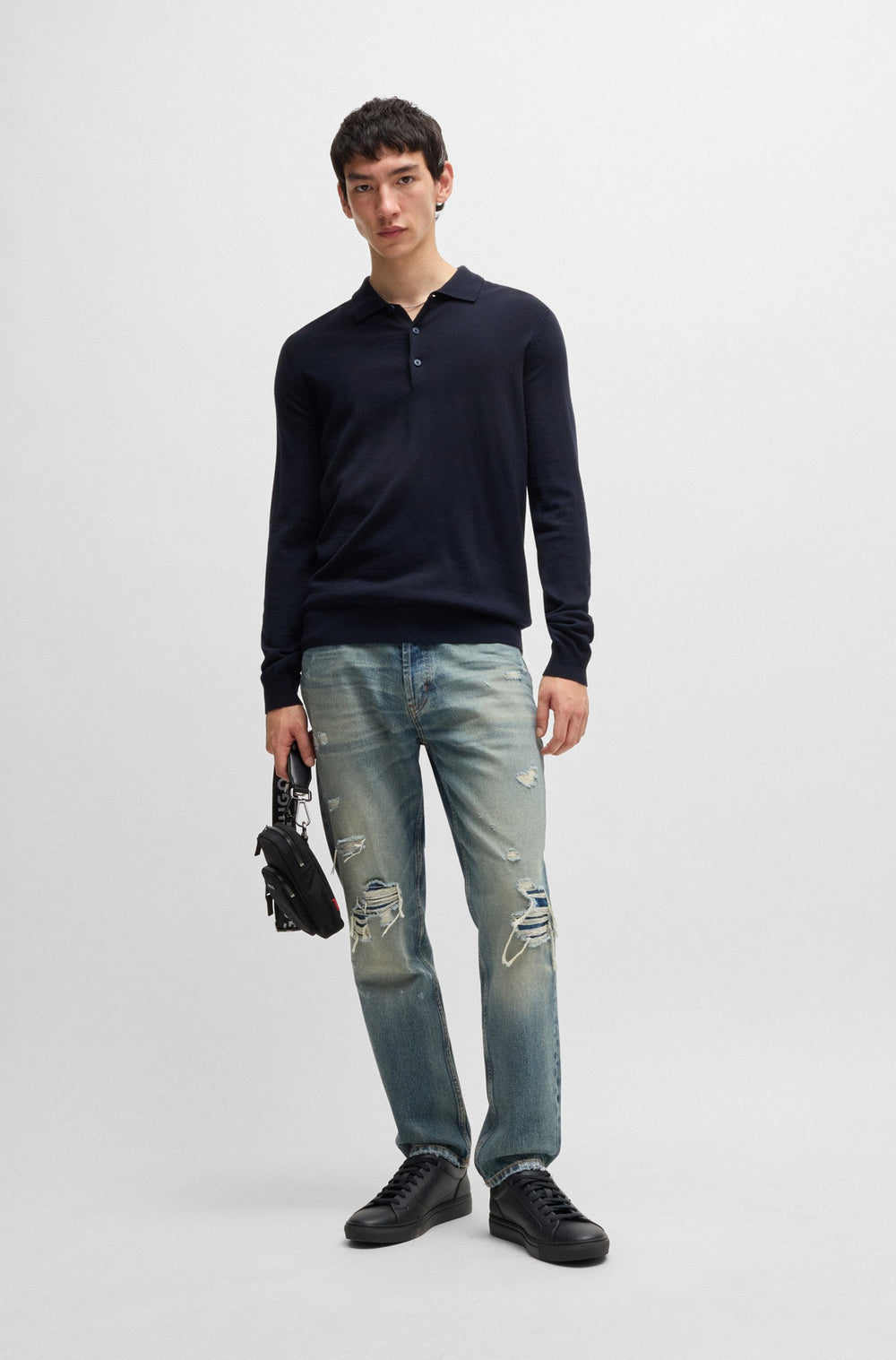 HUGO Sneakers  in Polyester Mix - MORRIE_TENN_GRPU 10266734 01-50529903- Concorde Fashion#color_black-001