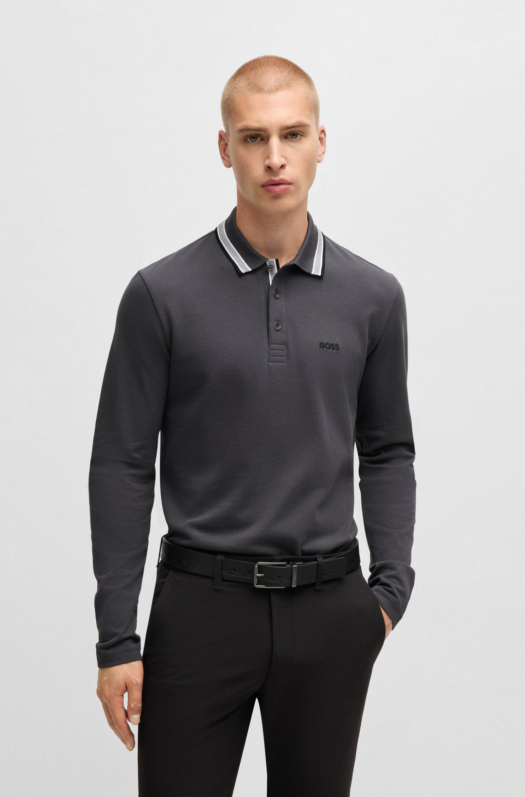 BOSS Polos Regular Fit in Cotton - PLISY 10266738 01-50536609- Concorde Fashion#color_grey-027