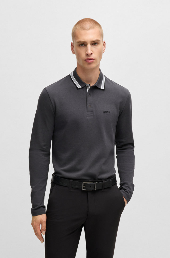 BOSS Polos Regular Fit in Cotton - PLISY 10266738 01-50536609- Concorde Fashion#color_grey-027