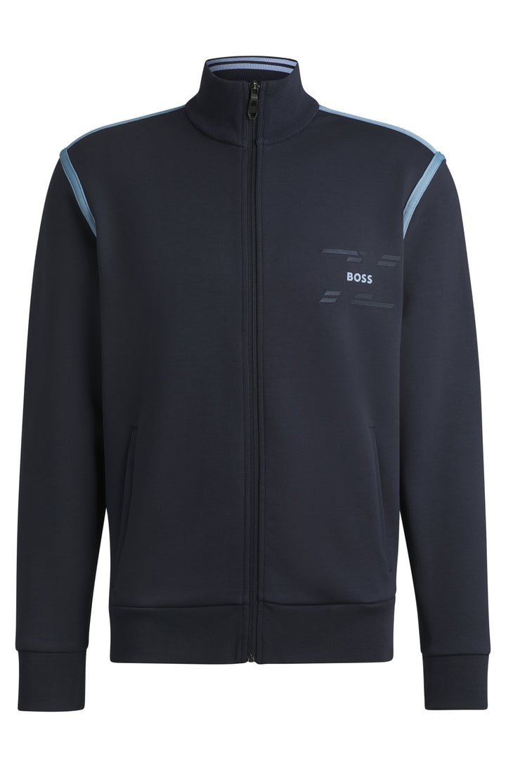 BOSS Sweatshirts Regular Fit in Cotton Mix - SKAZ TAPE 10266755 01-50530036- Concorde Fashion#color_navy-402