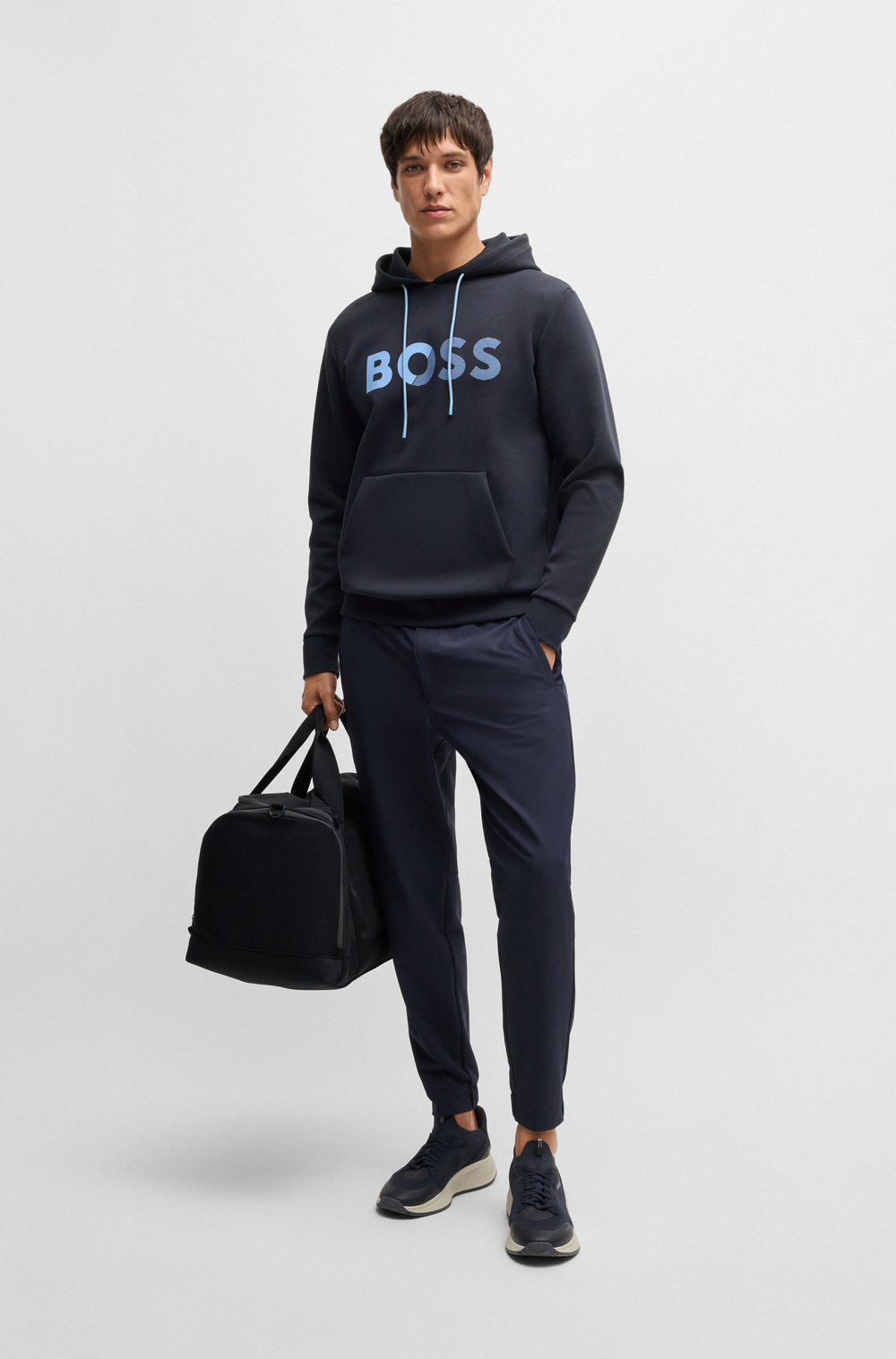 BOSS Hoodies Regular Fit in Cotton Mix - SOODY TAPE LOGO 10266755 01-50535116- Concorde Fashion#color_navy-402