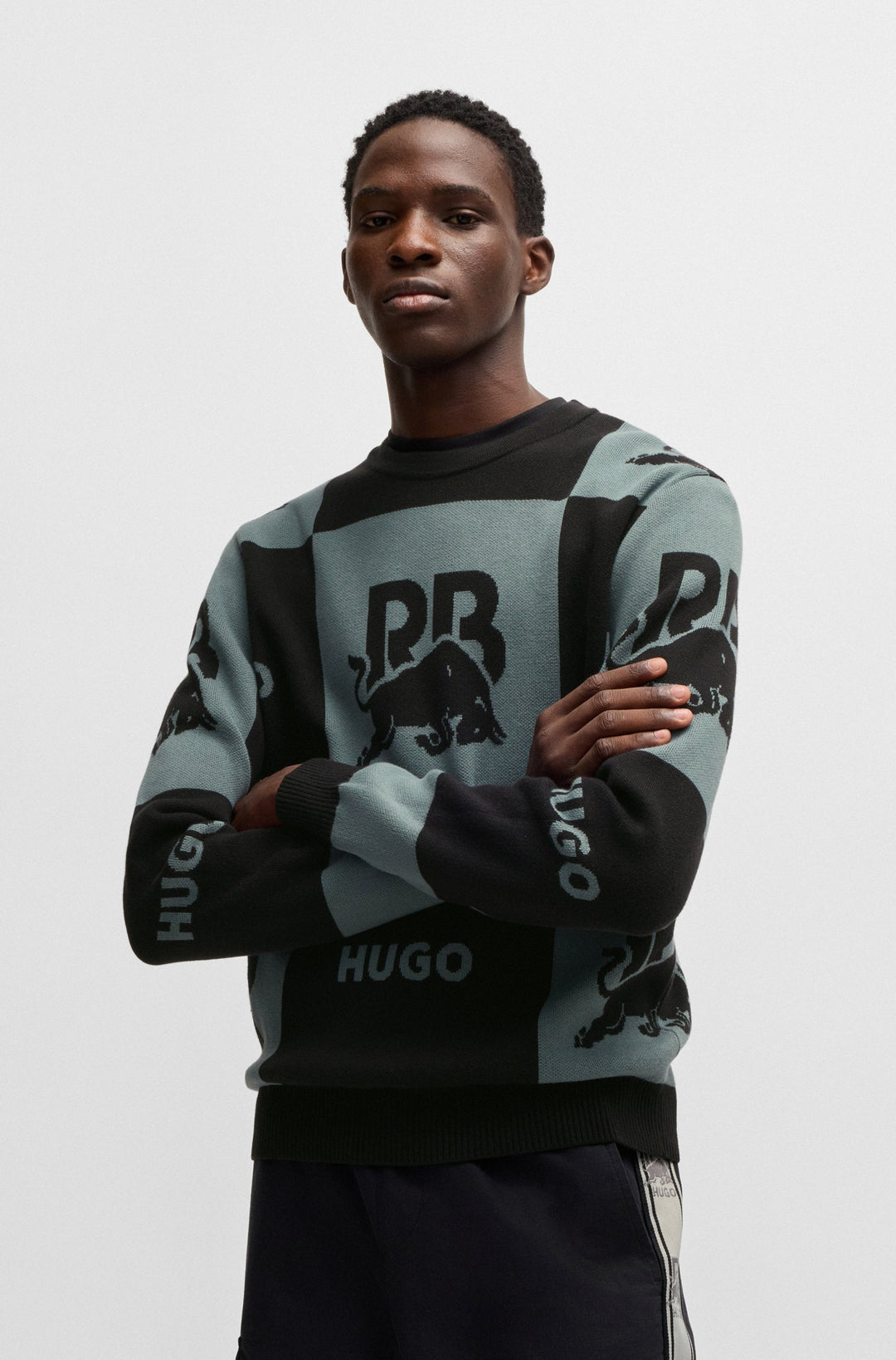 HUGO Sweaters Relaxed Fit in Cotton - SORMEL_RB 10266892 01-50530448- Concorde Fashion#color_black-001