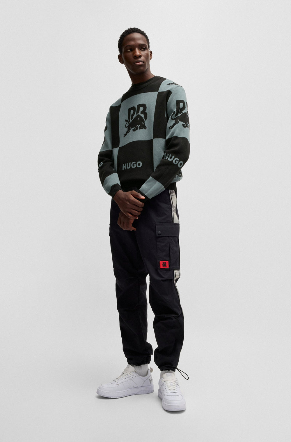 HUGO Sweaters Relaxed Fit in Cotton - SORMEL_RB 10266892 01-50530448- Concorde Fashion#color_black-001