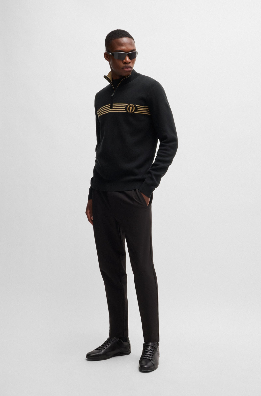 BOSS Sweaters Regular Fit in Cotton - OPEN_QZ_24 10267020 01-50530754- Concorde Fashion#color_black-001