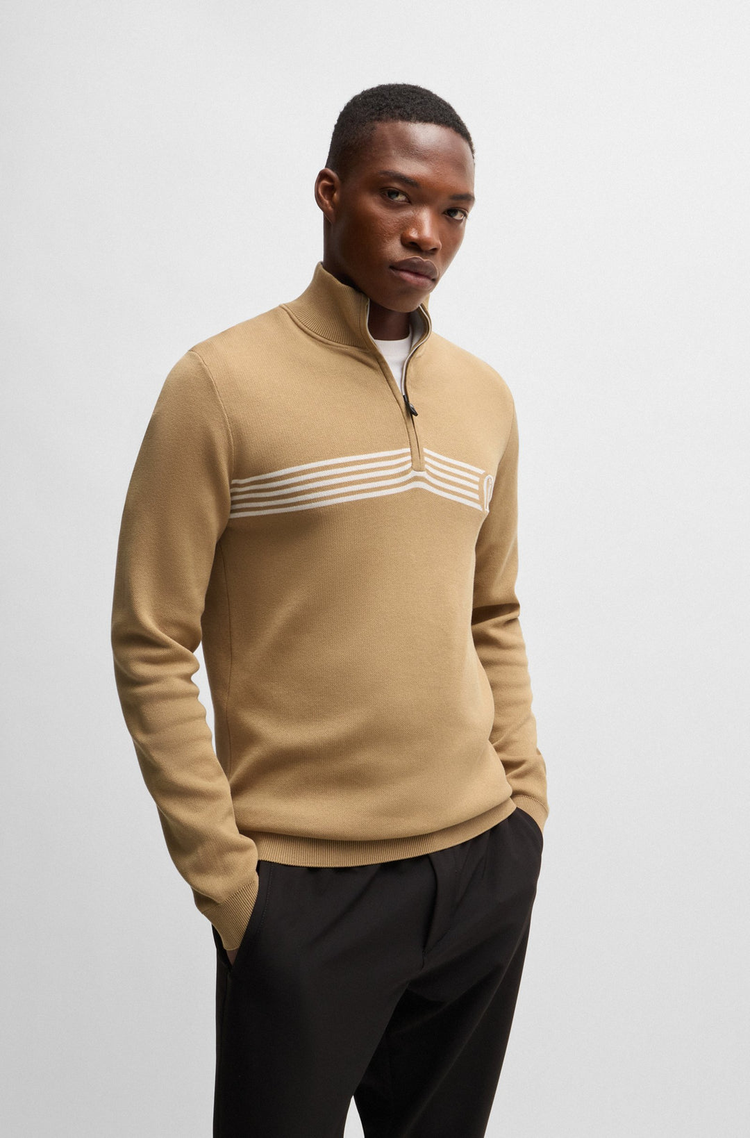 BOSS Sweaters Regular Fit in Cotton - OPEN_QZ_24 10267020 01-50530754- Concorde Fashion#color_beige-260