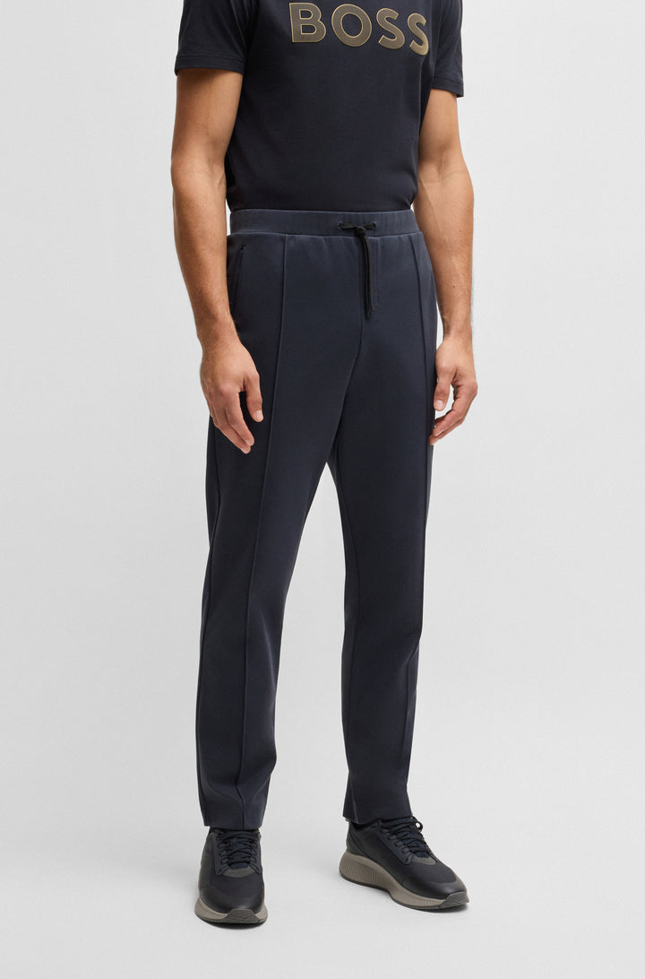 BOSS Jogging Pants Regular Fit in Cotton Mix - HADIM TL 10267102 01-50530982- Concorde Fashion#color_navy-402