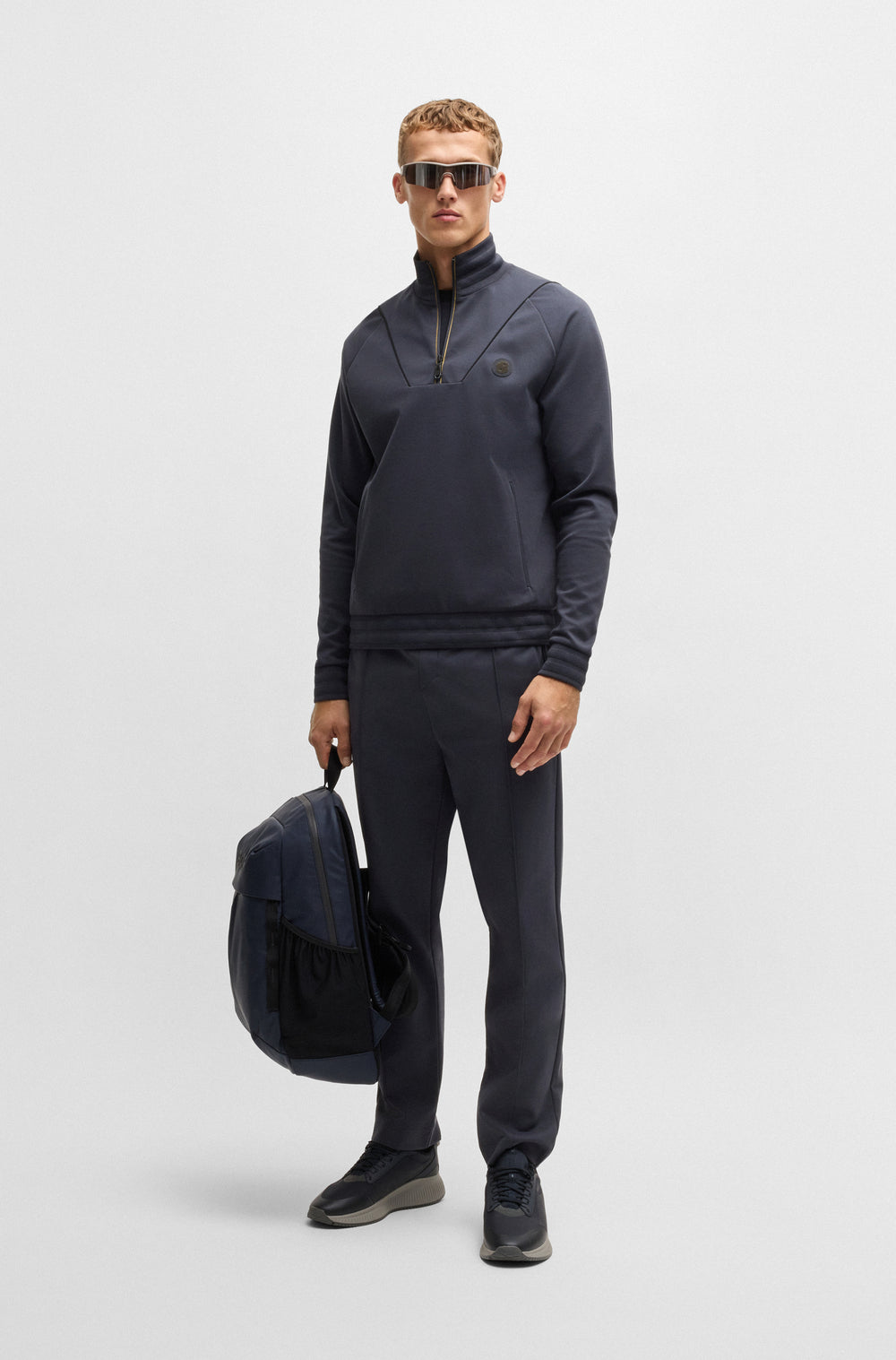 BOSS Jogging Pants Regular Fit in Cotton Mix - HADIM TL 10267102 01-50530982- Concorde Fashion#color_navy-402
