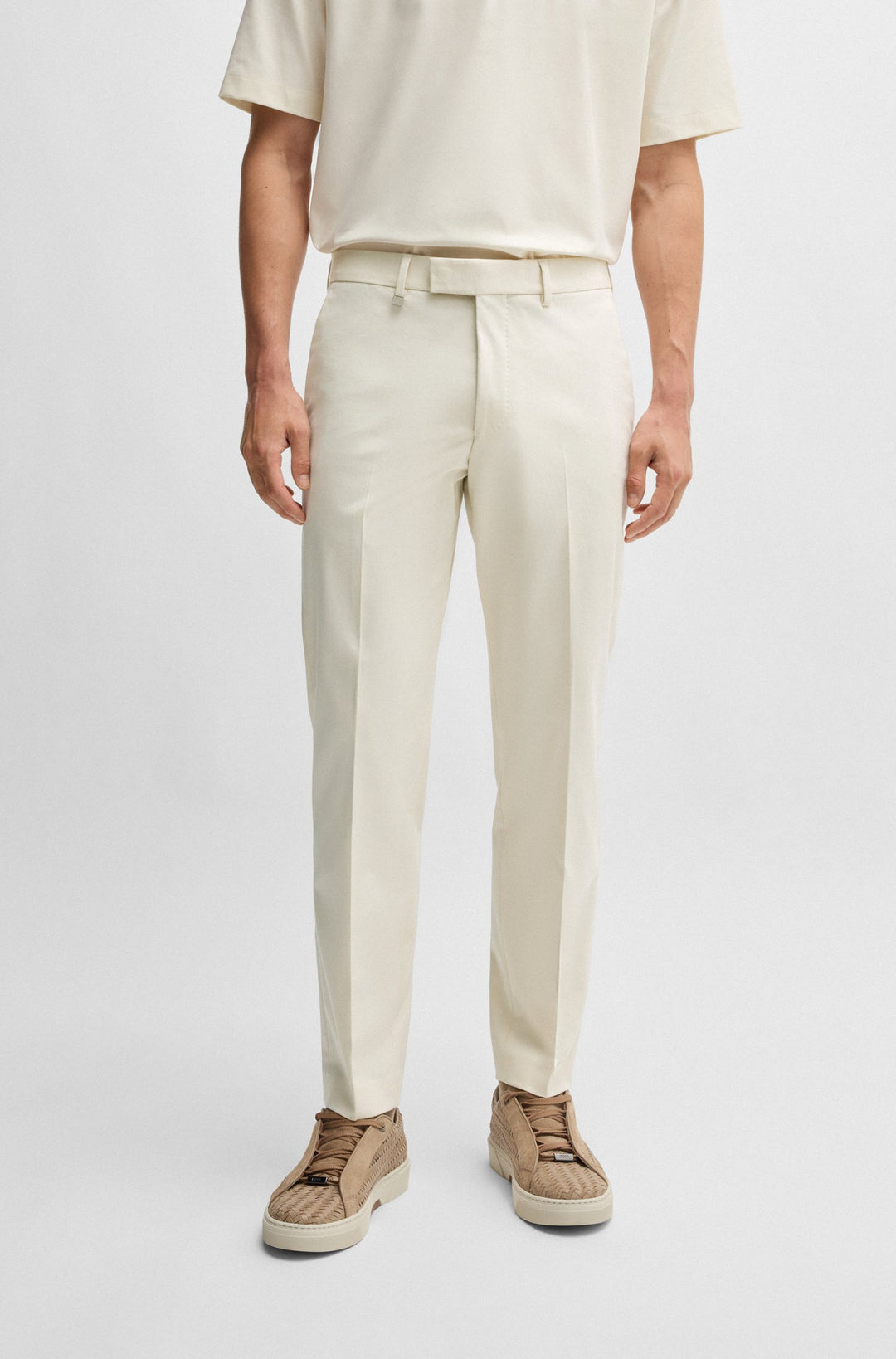 BOSS Trousers Regular Fit in Cotton Mix - L-DYLAN_AM 10267120 01-50529720- Concorde Fashion#color_white-118