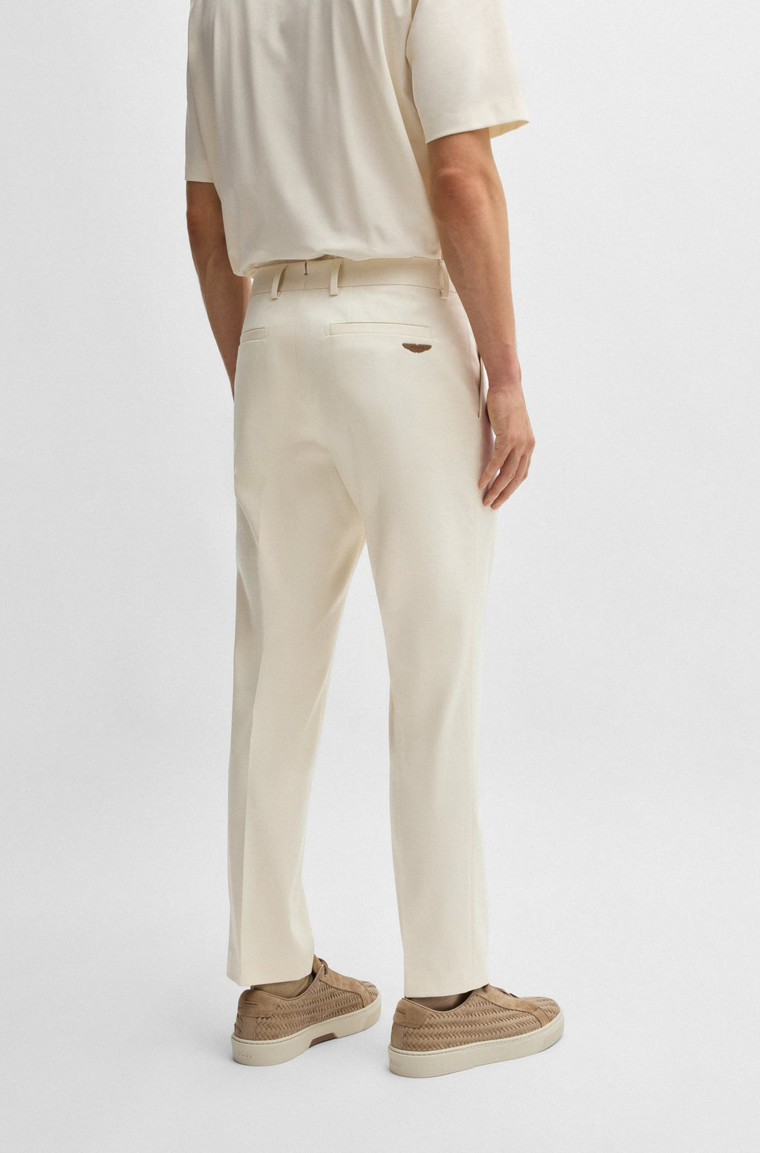 BOSS Trousers Regular Fit in Cotton Mix - L-DYLAN_AM 10267120 01-50529720- Concorde Fashion#color_white-118