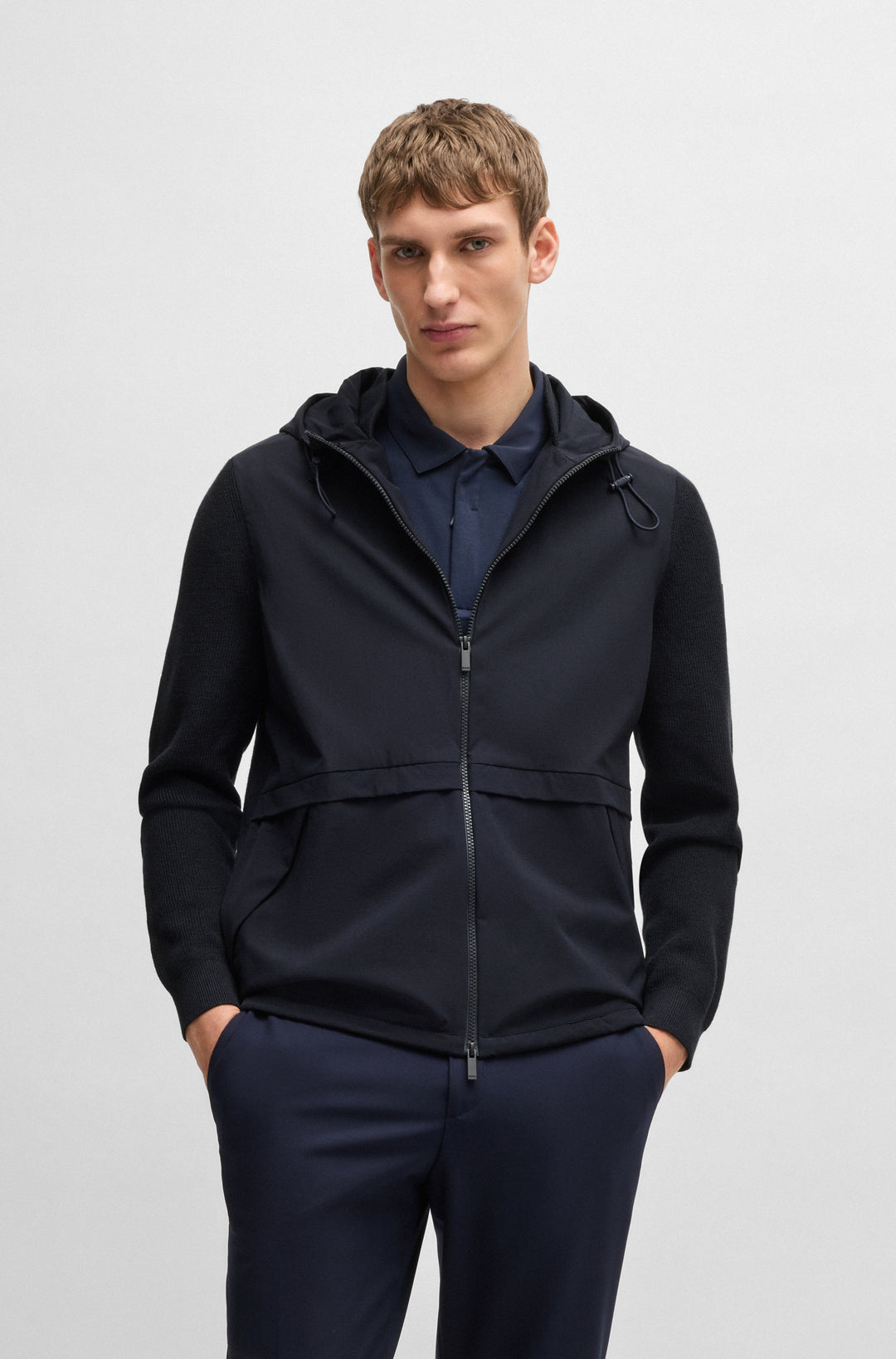 BOSS Casual Jackets Regular Fit in Polyester Mix - P-BRIAN 10267177 01-50531168- Concorde Fashion#color_navy-404