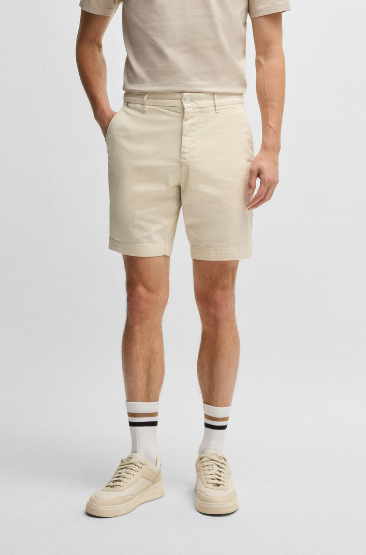 BOSS Shorts Slim Fit in Cotton Mix - H-SLICE-SHORTS1 10267215 01-50540743- Concorde Fashion#color_white-131