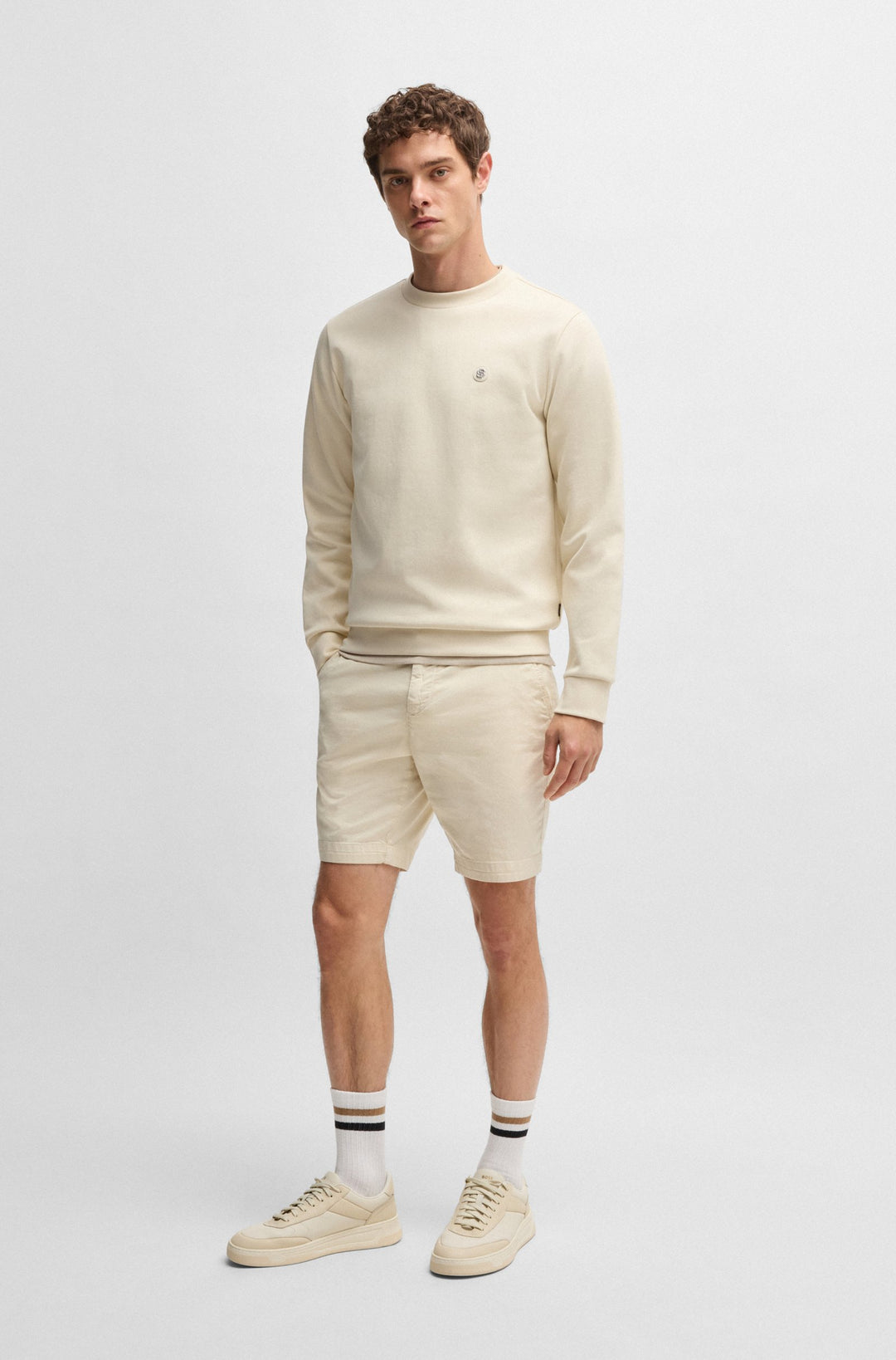 BOSS Shorts Slim Fit in Cotton Mix - H-SLICE-SHORTS1 10267215 01-50540743- Concorde Fashion#color_white-131