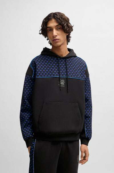 HUGO Hoodies Oversize Fit in Cotton Mix - DILVERSTON_RB 10267272 01-50542808- Concorde Fashion#color_black-001