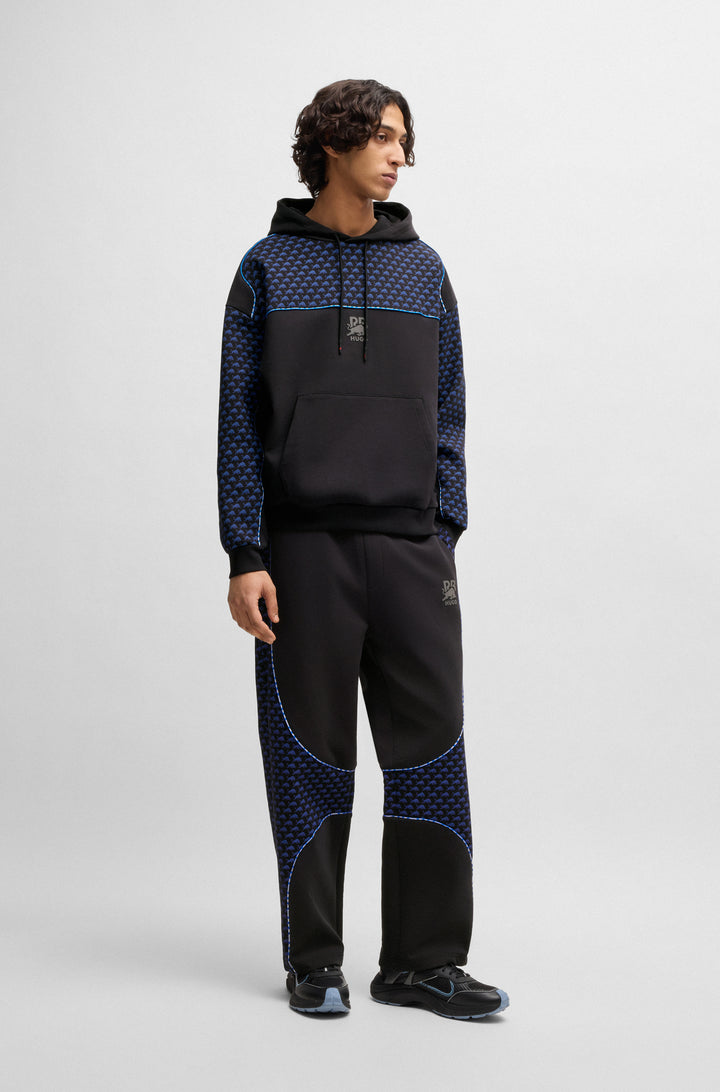 HUGO Hoodies Oversize Fit in Cotton Mix - DILVERSTON_RB 10267272 01-50542808- Concorde Fashion#color_black-001