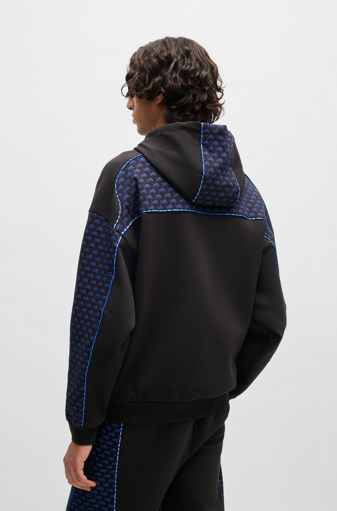 HUGO Hoodies Oversize Fit in Cotton Mix - DILVERSTON_RB 10267272 01-50542808- Concorde Fashion#color_black-001