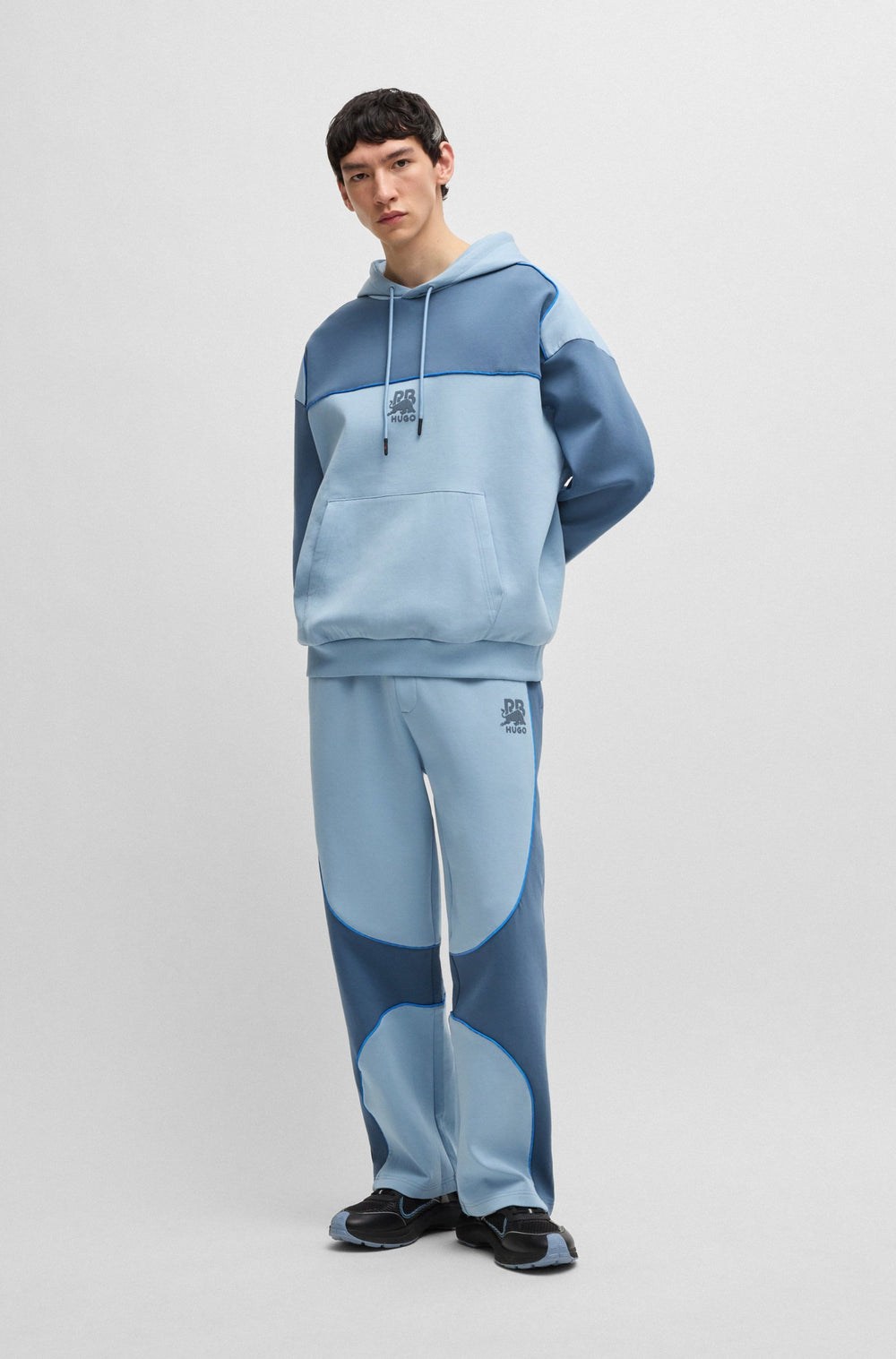 HUGO Hoodies Oversize Fit in Cotton Mix - DILVERSTON_RB 10267272 01-50542808- Concorde Fashion#color_blue-428