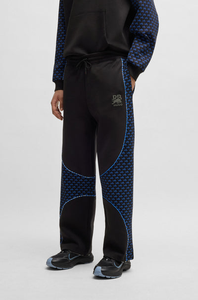HUGO Jogging Pants Oversize Fit in Cotton Mix - DINODIE_RB 10267272 01-50542822- Concorde Fashion#color_black-001