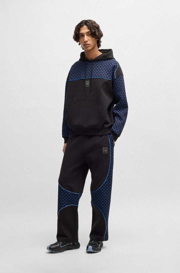 HUGO Jogging Pants Oversize Fit in Cotton Mix - DINODIE_RB 10267272 01-50542822- Concorde Fashion#color_black-001