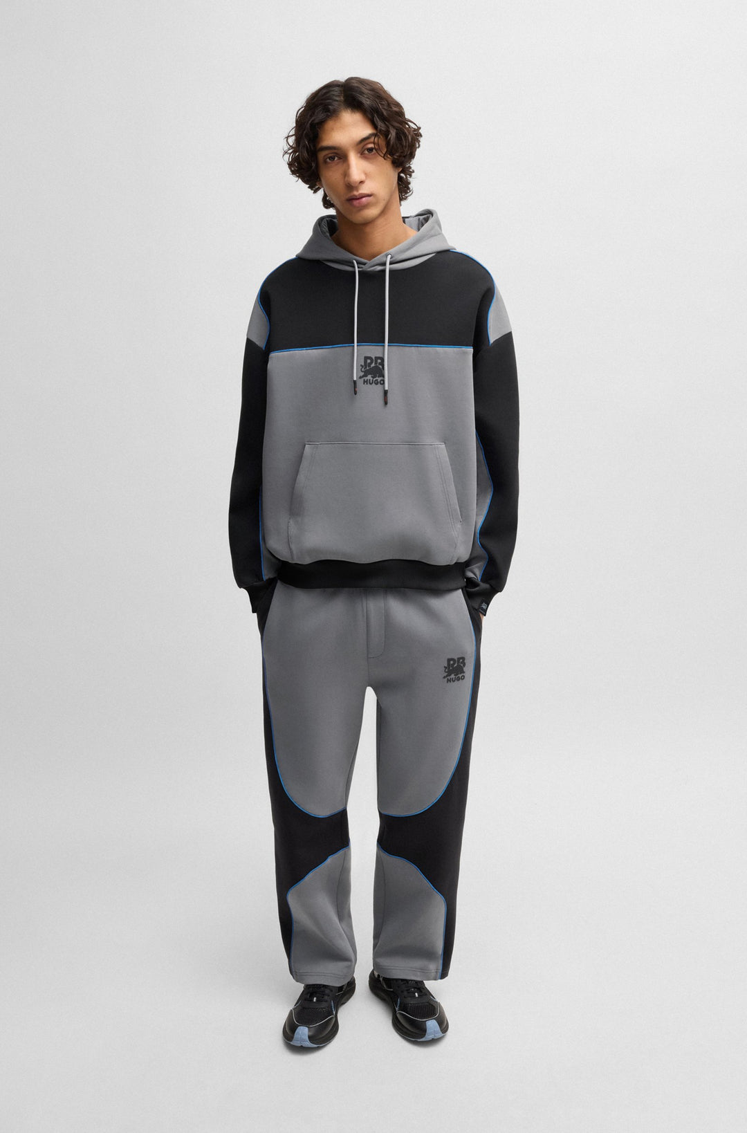 HUGO Jogging Pants Oversize Fit in Cotton Mix - DINODIE_RB 10267272 01-50542822- Concorde Fashion#color_grey-025