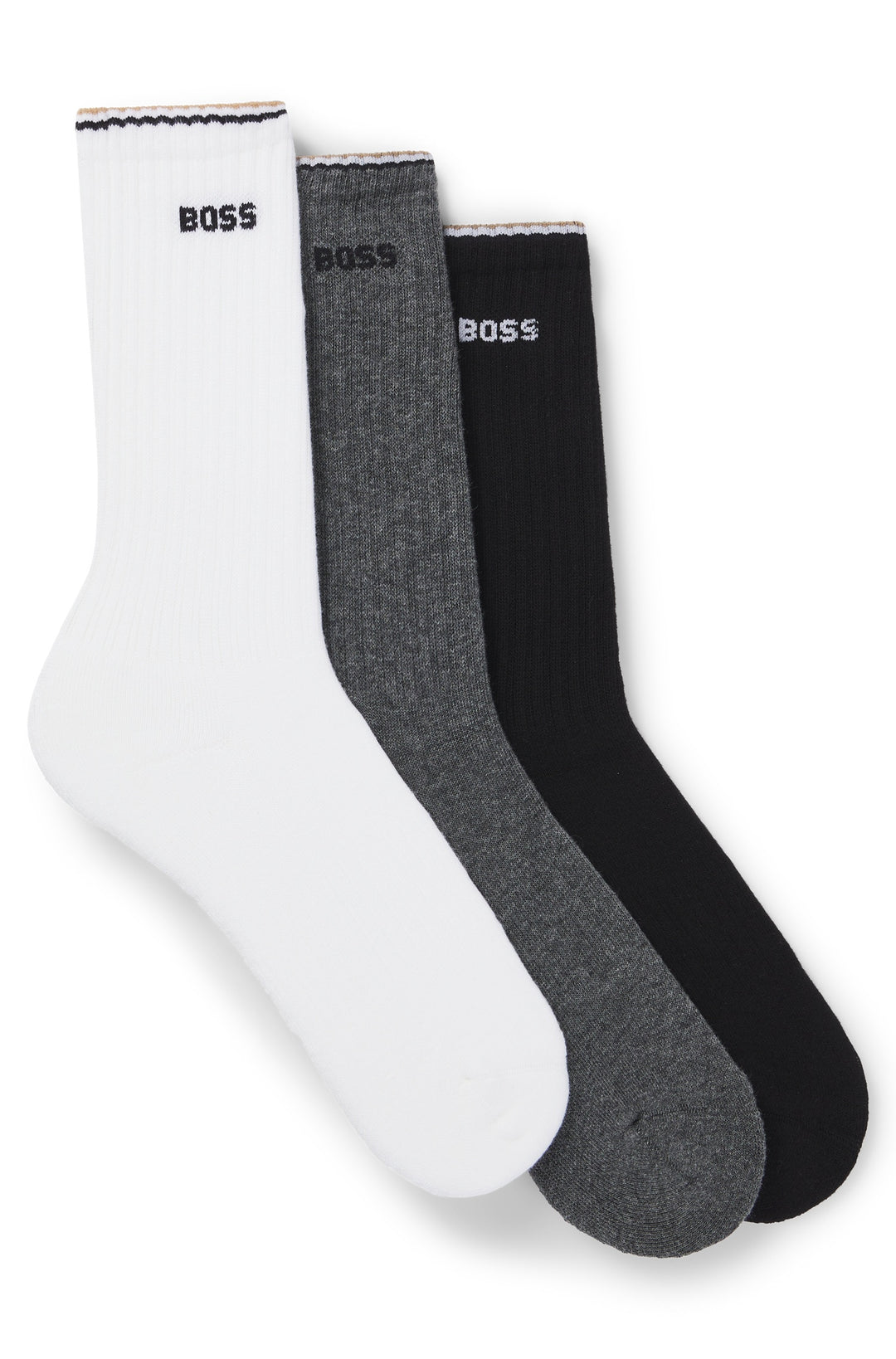 BOSS Socks  in Cotton Mix - 3P QS RIB STRIPE CC 10267388 01-50531597- Concorde Fashion#color_assorted-960