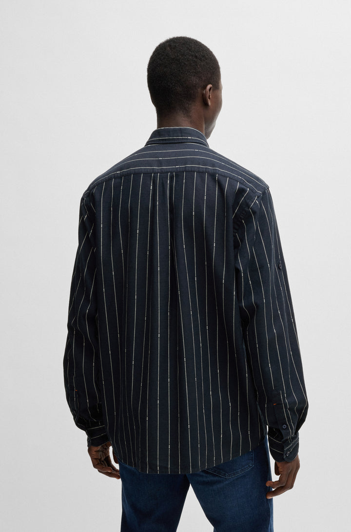 BOSS Casual Shirts Relaxed Fit in Cotton Mix - LAMBEY_2_M 10267881 01-50538296- Concorde Fashion#color_navy-405