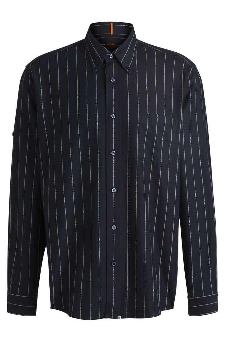 BOSS Casual Shirts Relaxed Fit in Cotton Mix - LAMBEY_2_M 10267881 01-50538296- Concorde Fashion#color_navy-405