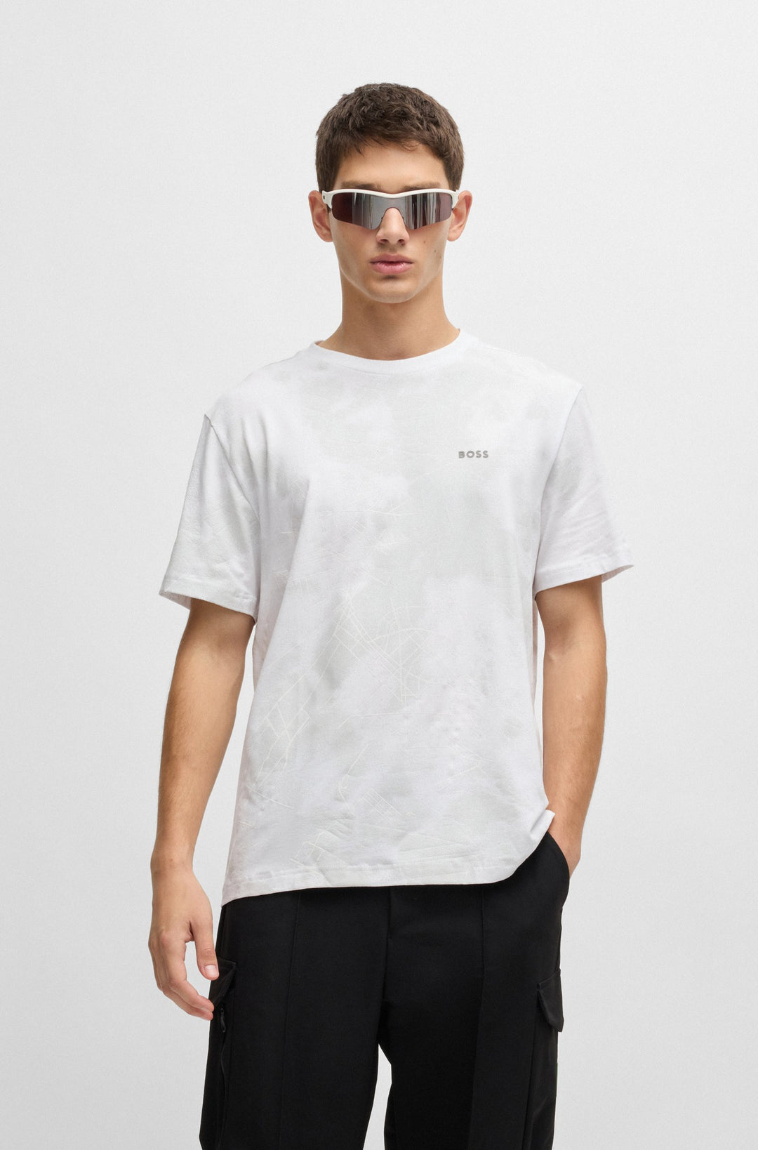 BOSS T-Shirts Relaxed Fit in Cotton Mix - TEE 6 10267889 01-50532432- Concorde Fashion#color_white-100