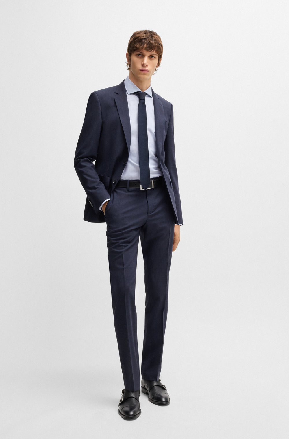 BOSS Formal Shirts Regular Fit in Cotton - H-JOE-SPREAD-C1-222 10267923 01-50532839- Concorde Fashion#color_blue-450