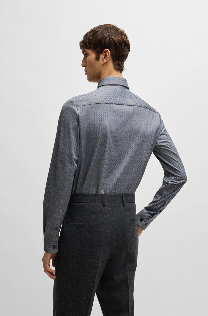 BOSS Casual Shirts Slim Fit in Cotton - C-ROAN-KENT-C1-243 10267928 01-50533889- Concorde Fashion#color_navy-404