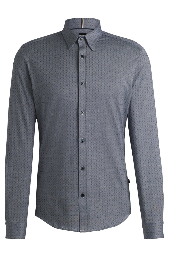 BOSS Casual Shirts Slim Fit in Cotton - C-ROAN-KENT-C1-243 10267928 01-50533889- Concorde Fashion#color_navy-404