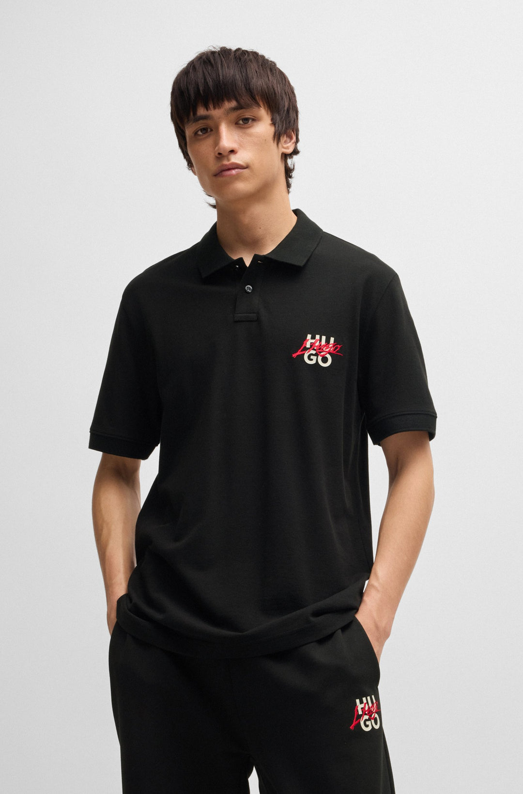 HUGO Polos Relaxed Fit in Cotton - DALOGPOLO 10267961 01-50533657- Concorde Fashion#color_black-001