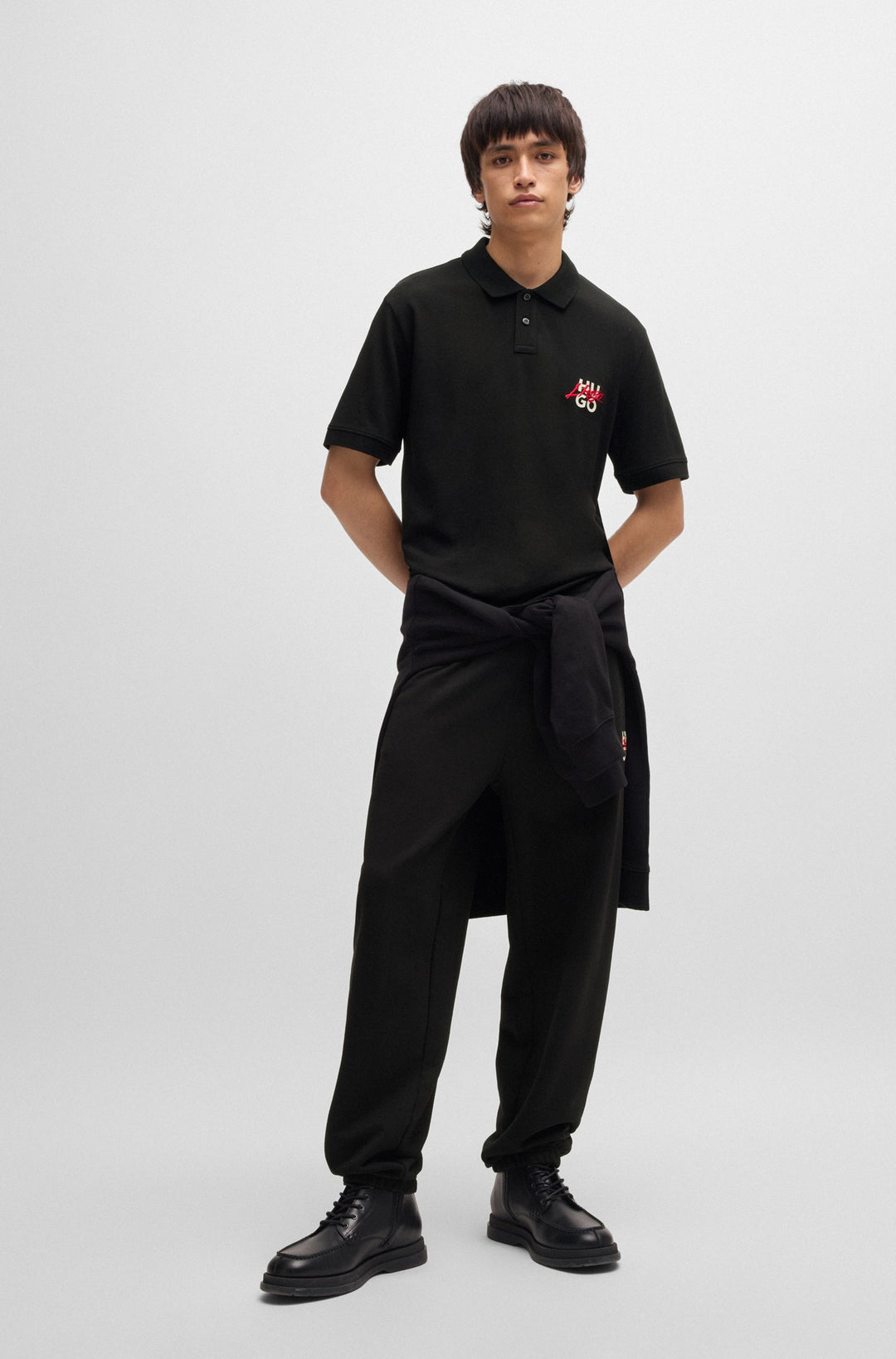 HUGO Polos Relaxed Fit in Cotton - DALOGPOLO 10267961 01-50533657- Concorde Fashion#color_black-001