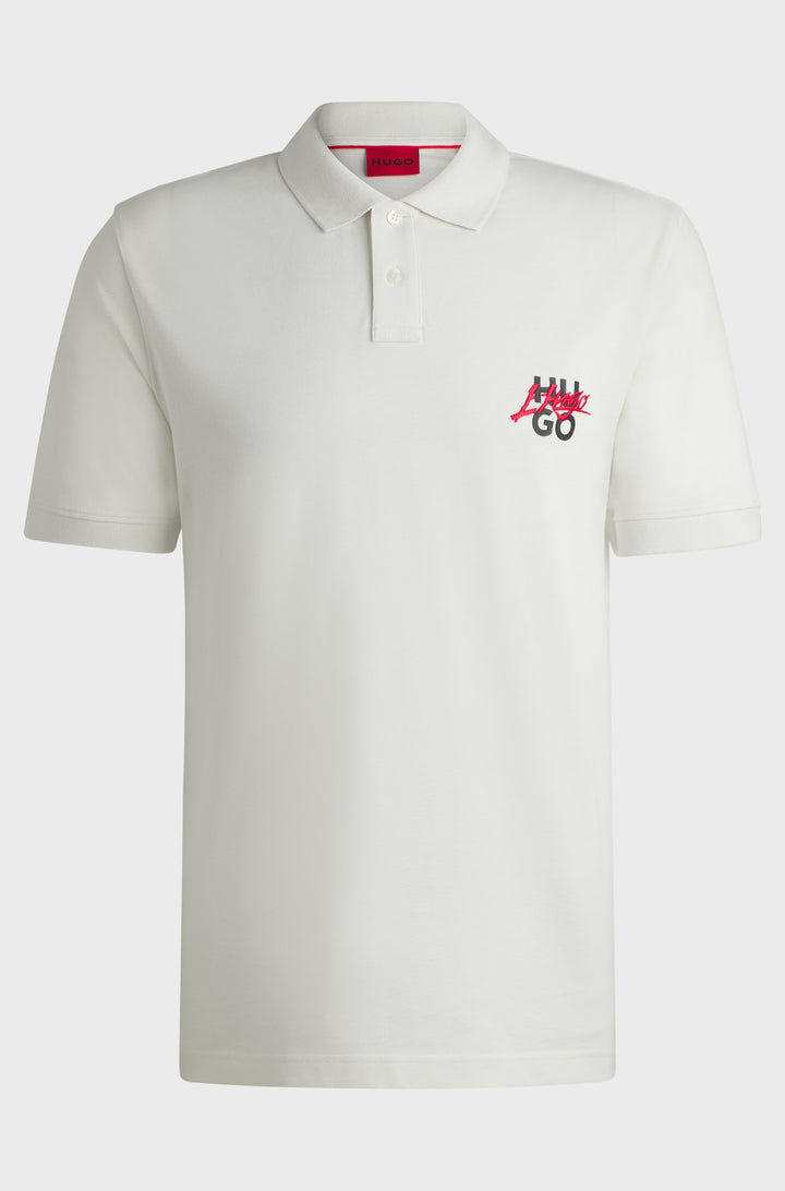 HUGO Polos Relaxed Fit in Cotton - DALOGPOLO 10267961 01-50533657- Concorde Fashion#color_white-101