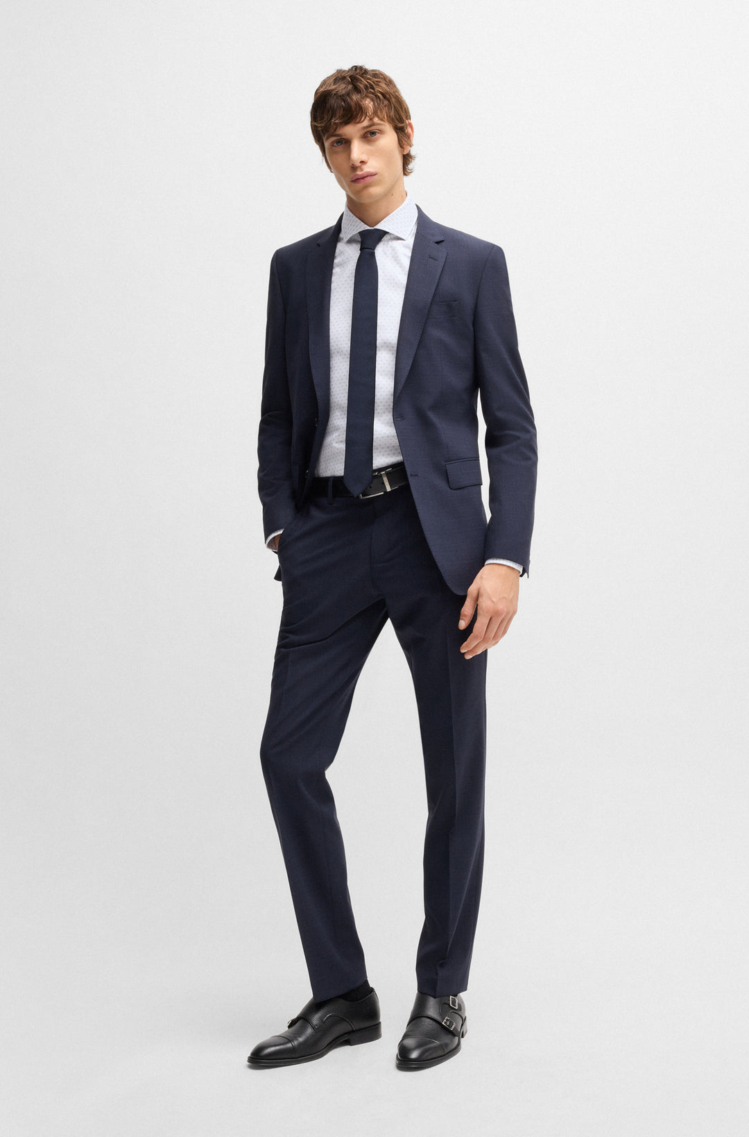 BOSS Formal Shirts Slim Fit in Cotton - H-HANK-SPREAD-C1-222 10267991 01-50533039- Concorde Fashion#color_white-100