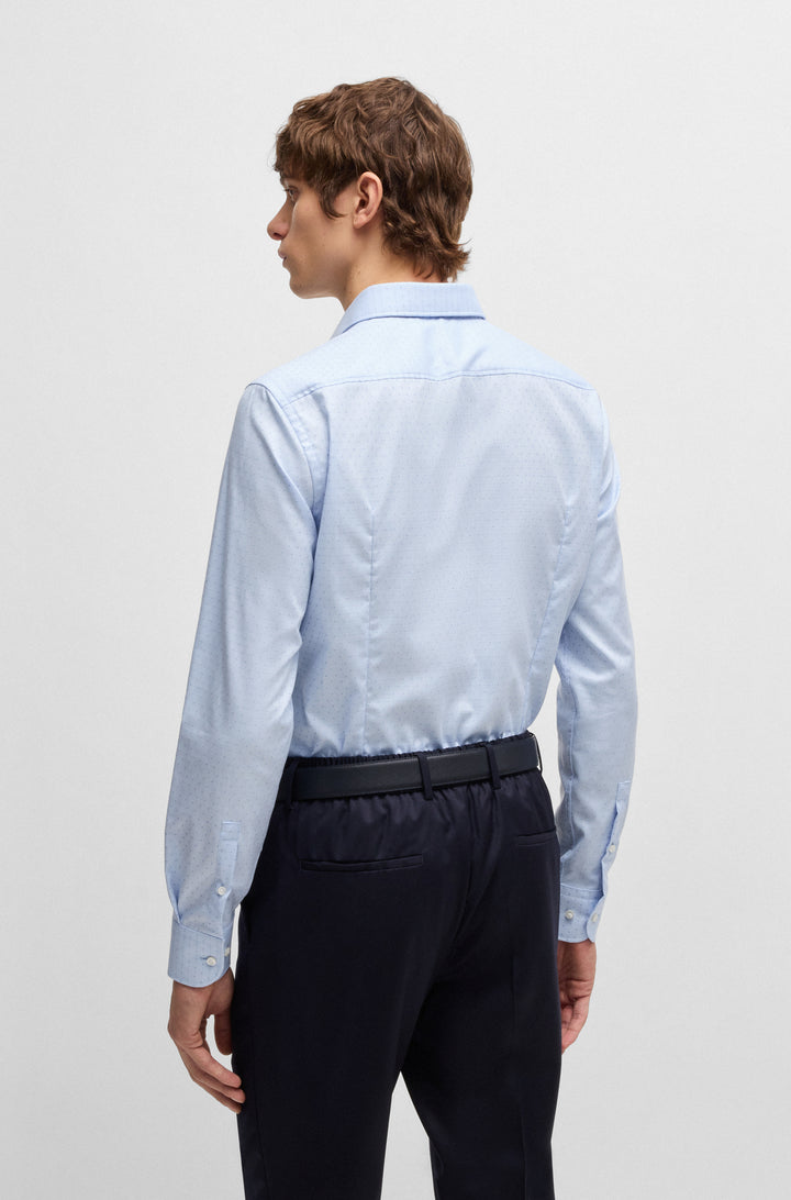 BOSS Formal Shirts Slim Fit in Cotton - H-HANK-SPREAD-C1-222 10267992 01-50533051- Concorde Fashion#color_blue-450