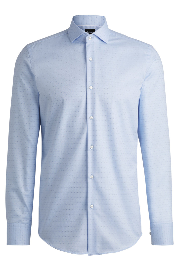 BOSS Formal Shirts Slim Fit in Cotton - H-HANK-SPREAD-C1-222 10267992 01-50533051- Concorde Fashion#color_blue-450