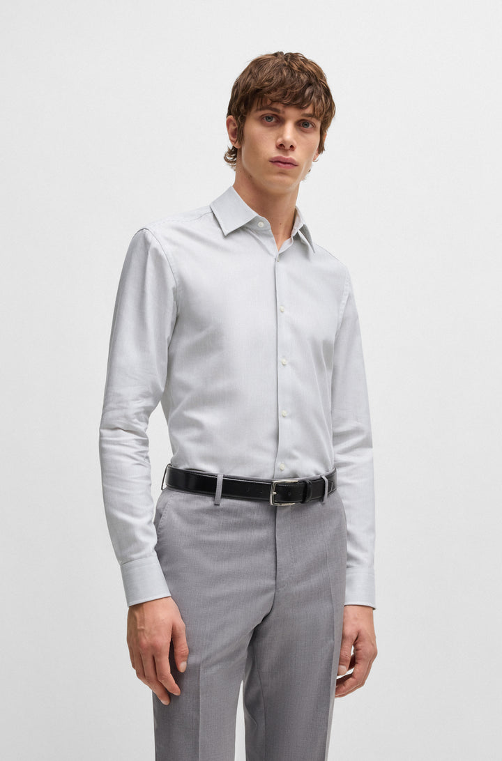 BOSS Formal Shirts Slim Fit in Cotton - H-HANK-KENT-C1-214 10268013 01-50533040- Concorde Fashion#color_black-001