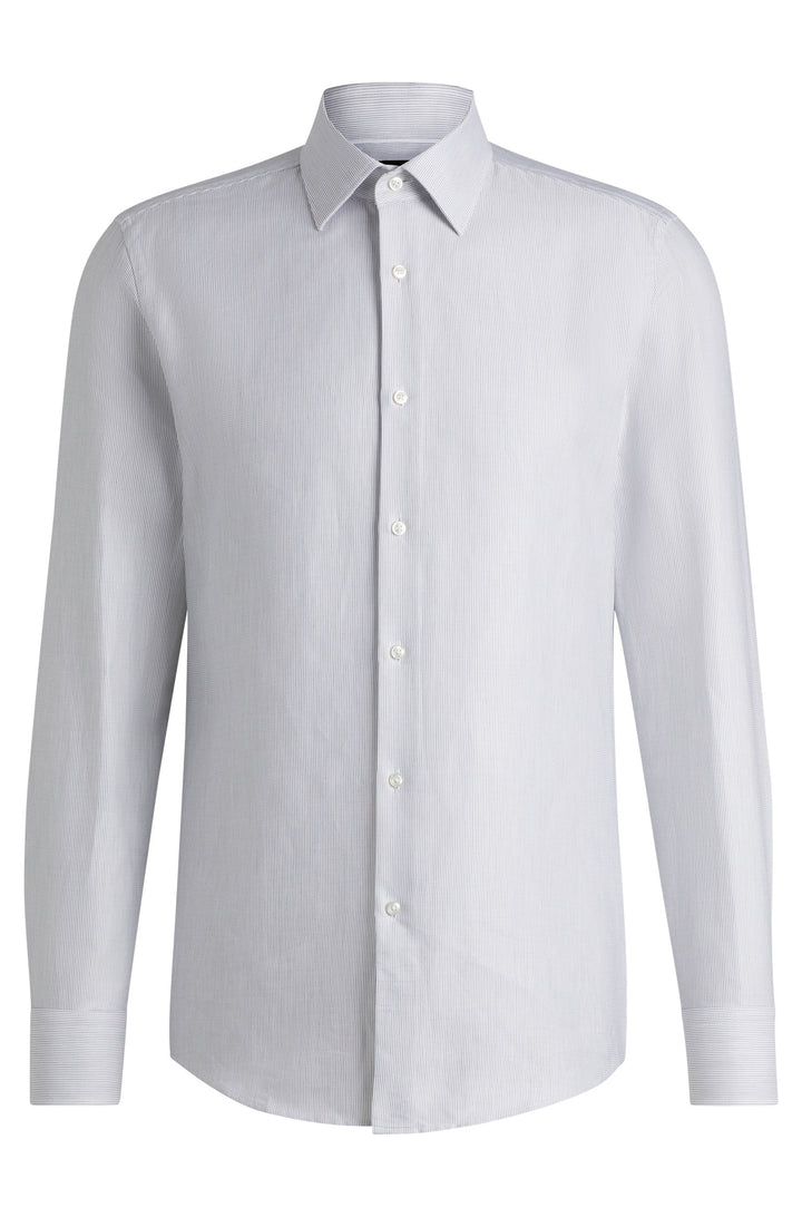 BOSS Formal Shirts Slim Fit in Cotton - H-HANK-KENT-C1-214 10268013 01-50533040- Concorde Fashion#color_black-001