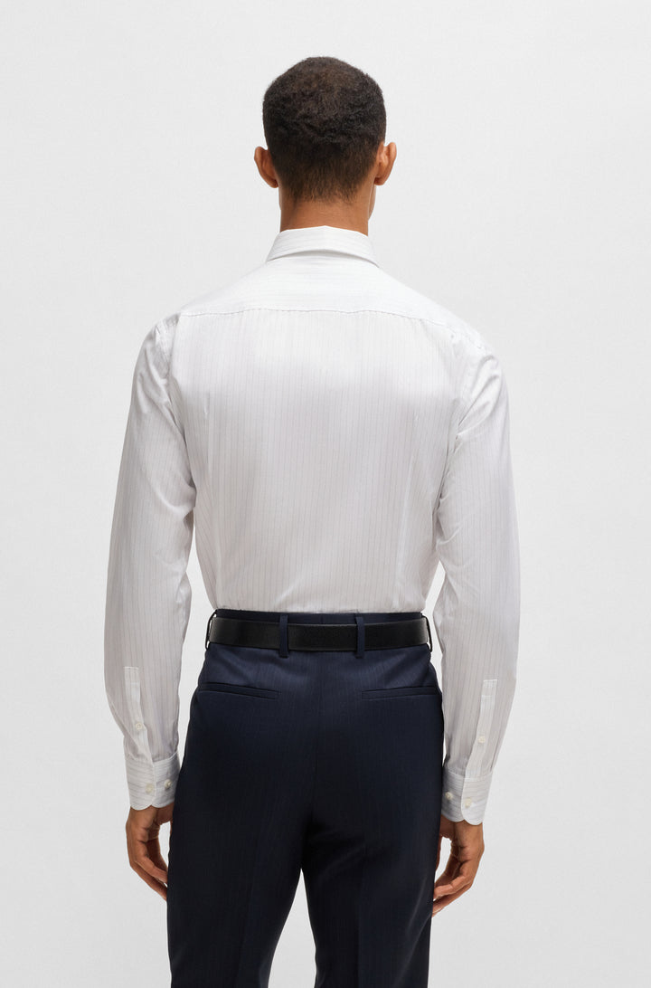 BOSS Formal Shirts Slim Fit in Cotton - H-HANK-KENT-C1-214 10268013 01-50533040- Concorde Fashion#color_white-100