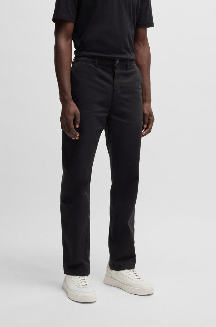 BOSS Trousers Regular Fit in Cotton Mix - CHINO-REGULAR-1 10268092 01-50534378- Concorde Fashion#color_black-001