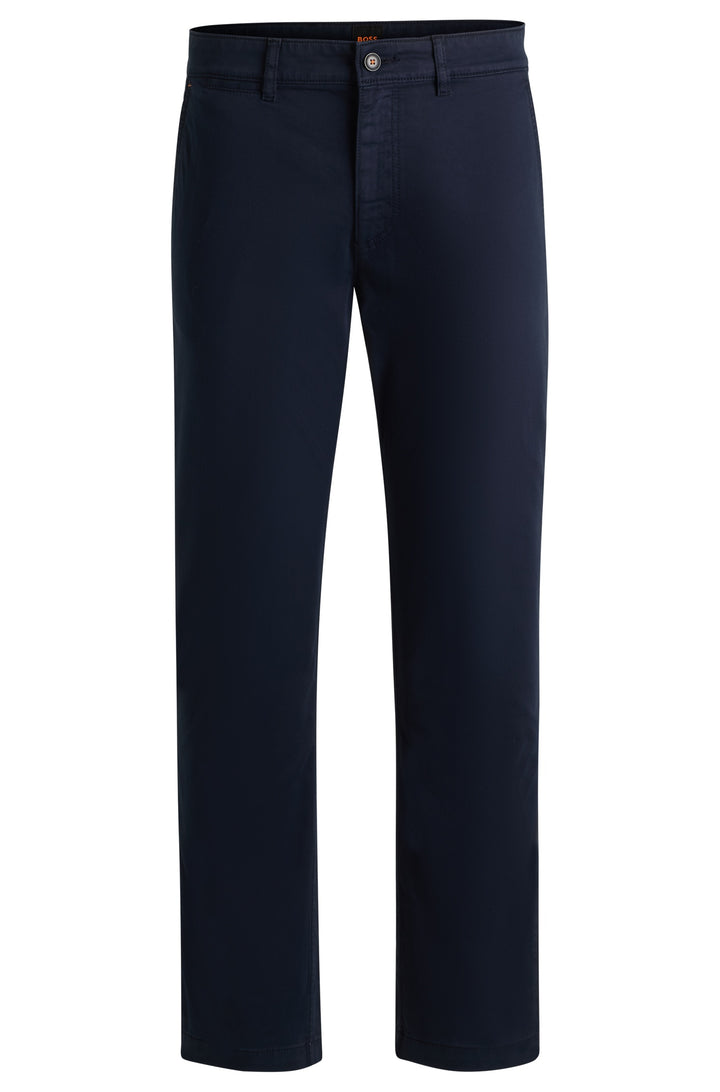 BOSS Trousers Regular Fit in Cotton Mix - CHINO-REGULAR-1 10268092 01-50534378- Concorde Fashion#color_navy-404