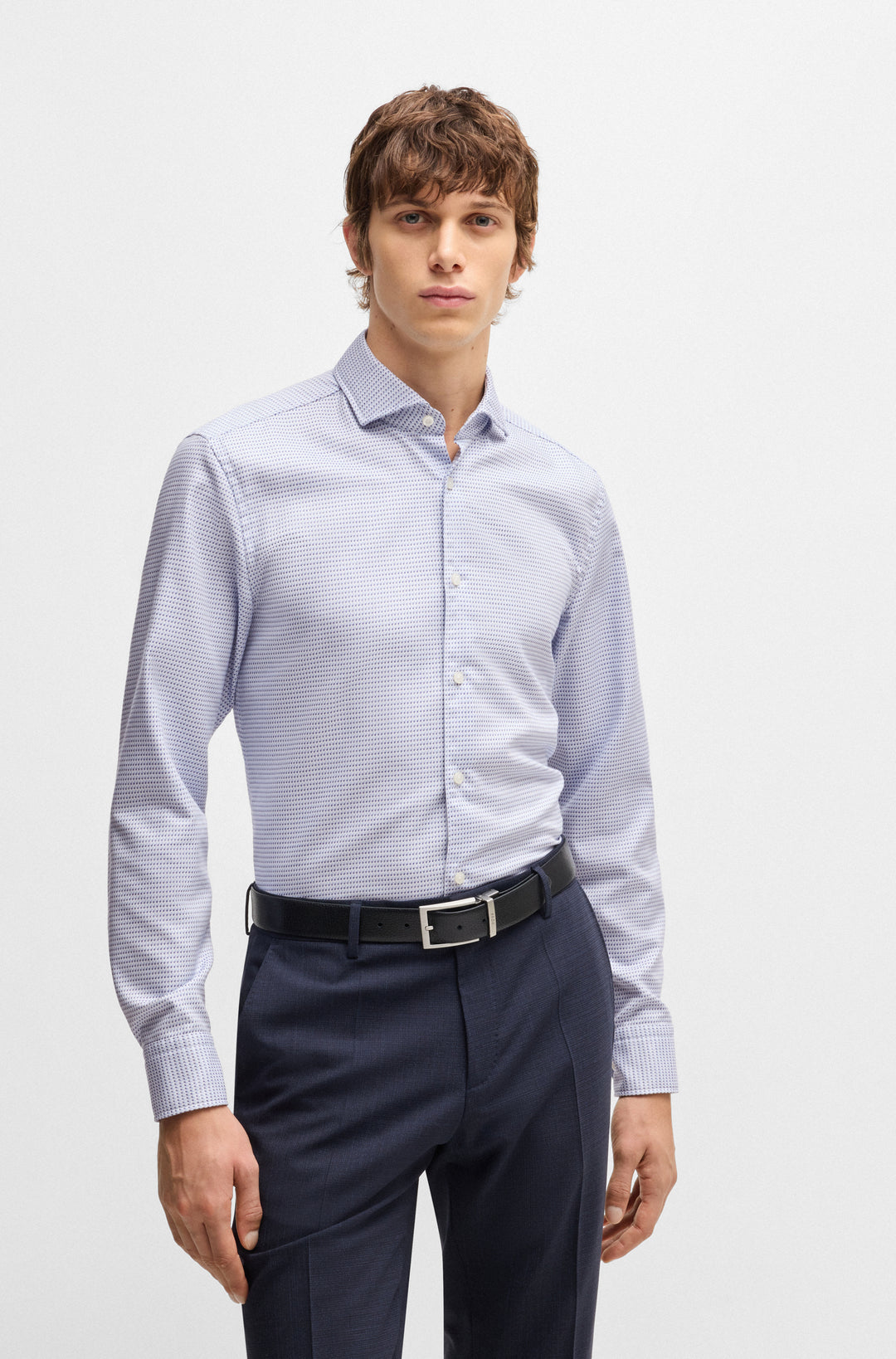 BOSS Formal Shirts Casual Fit in Cotton - C-HAL-SPREAD-C1-223 10268161 01-50533712- Concorde Fashion#color_blue-425